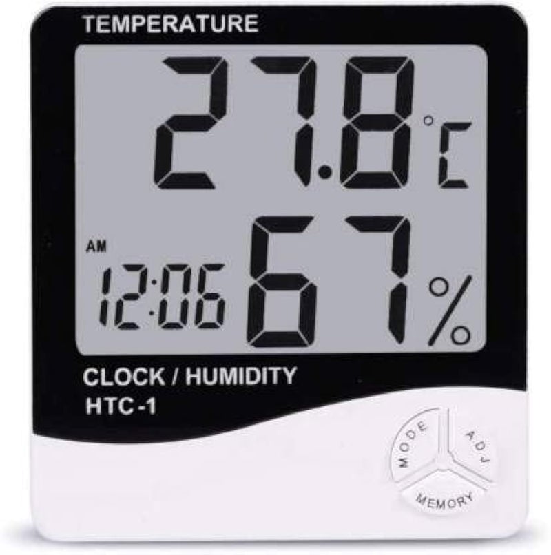 Thermocare Plastic Abstract LCD Temperature Clock (White)(3.9Wx3.9Lx3.9H Inches) ,Pack of 1 - Image 2