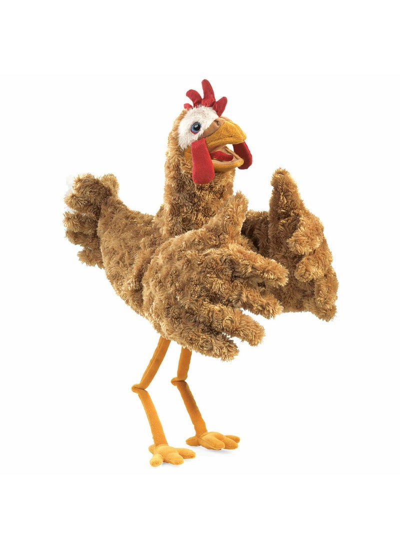 Folkmanis Folkmanis Chicken Two-Handed Puppet, Orange-red, 1 EA  - Image 1