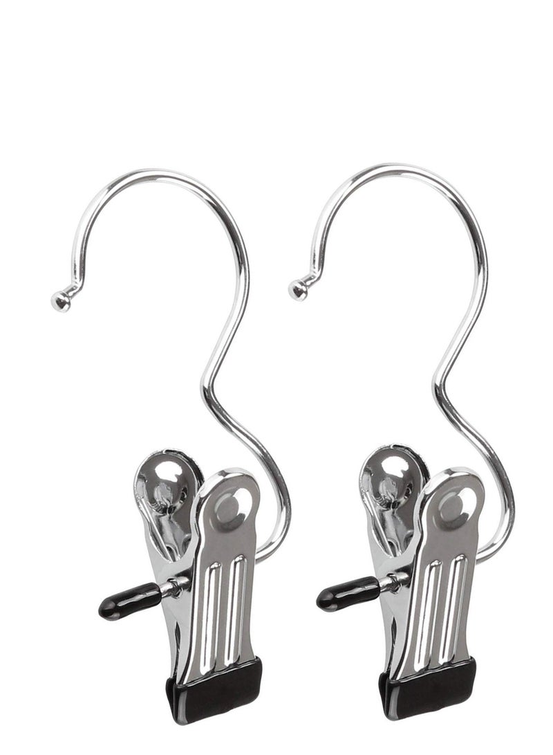SYOSI 20 Pcs Laundry Hooks Boot Hanger Hold Clips, Portable Stainless Steel Boot Hangers Hanging Clothes Pins for Closet Travel Home - Image 1