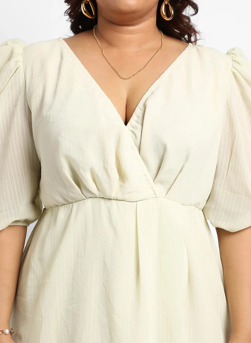Instafab Plus Wrap Front Midi Dress