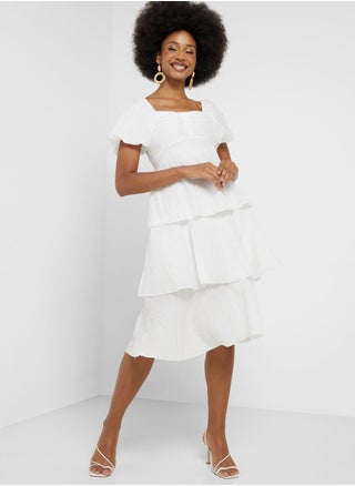 Puff Sleeve Tiered Detail Dress - pzsku/Z738457B77D7FDF8DC4FEZ/45/_/1698341976/b2b4de3b-7533-4b42-9662-57baabb98ba1