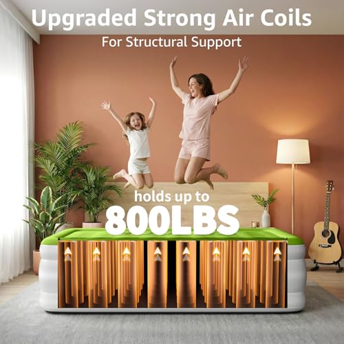 YENING Full Size Air Mattress with Built in Pump Raised Double Blow up Bed Inflatable Camping Airbed Electric 18 Inch Tall - Image 5