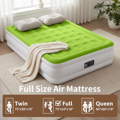 YENING Full Size Air Mattress with Built in Pump Raised Double Blow up Bed Inflatable Camping Airbed Electric 18 Inch Tall - Image 3