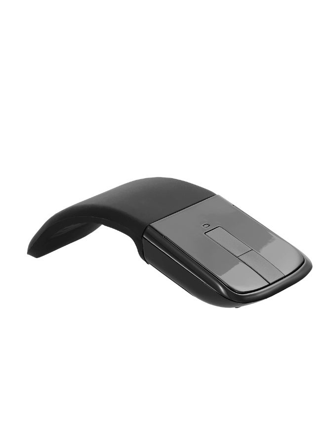 2.4G Wireless Mouse with USB Arc Mouse with Touch Function Folding Optical Mice with USB Receiver Bending Mouse for PC Laptop(Black) - Image 1