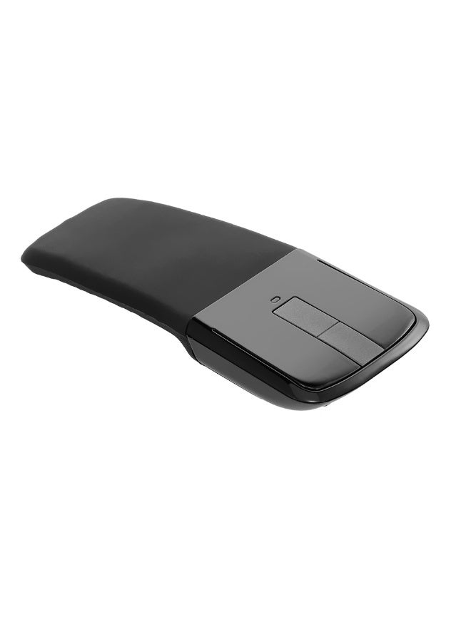 2.4G Wireless Mouse with USB Arc Mouse with Touch Function Folding Optical Mice with USB Receiver Bending Mouse for PC Laptop(Black) - Image 2