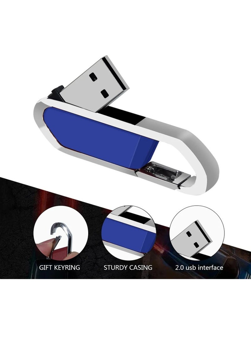 AROAQ - USB Flash Drive, Portable Metal Thumb Drive with Keychain, USB 2.0 Flash Drive Memory Stick, Convenient and Fast Pen Thumb U Disk for External Data Storage, (1pc 32GB Blue) - Image 1