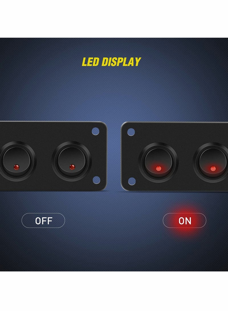 5 Gang 3 Pin Rocker Switch Panel Waterproof On Off 12V Red Toggle Switch for Cars Trucks Boats - Image 4