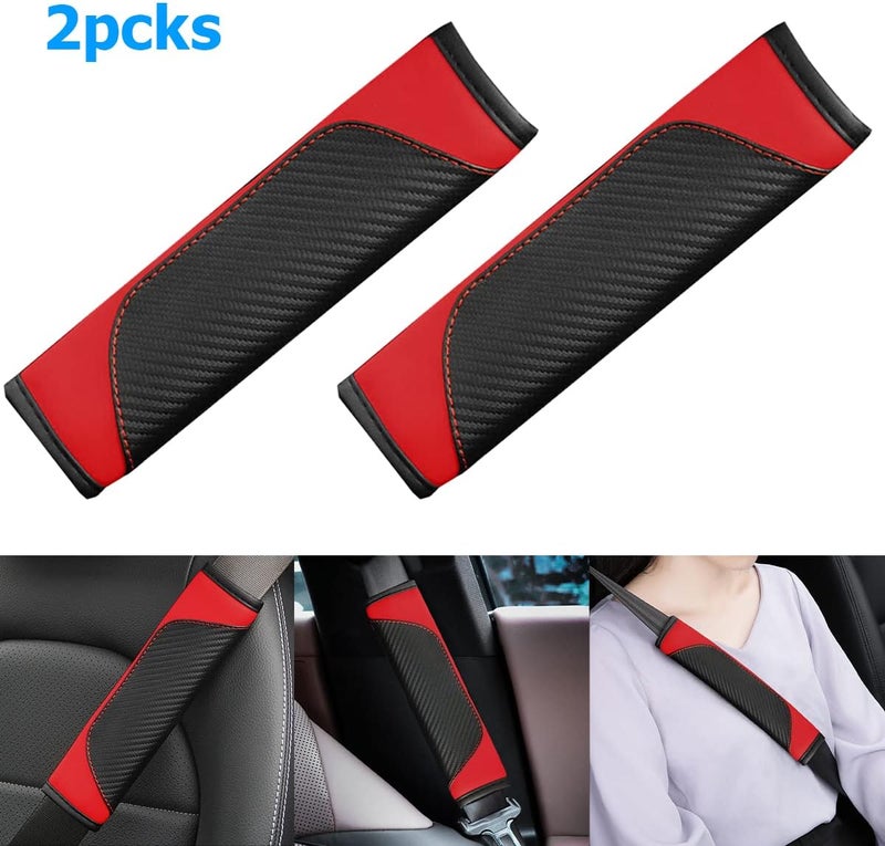 JNNJ 2Pcs Car Seat Belt Pads, Removable Shoulder Protectors for Adults and Children (Red) - Image 5
