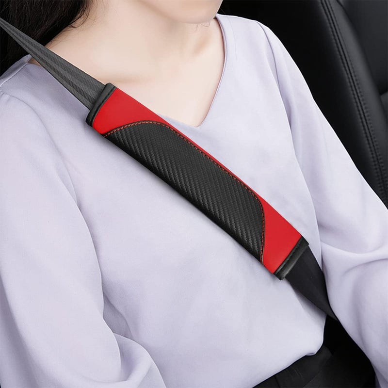JNNJ 2Pcs Car Seat Belt Pads, Removable Shoulder Protectors for Adults and Children (Red) - Image 4