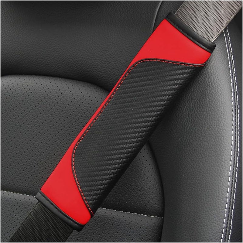 JNNJ 2Pcs Car Seat Belt Pads, Removable Shoulder Protectors for Adults and Children (Red) - Image 1