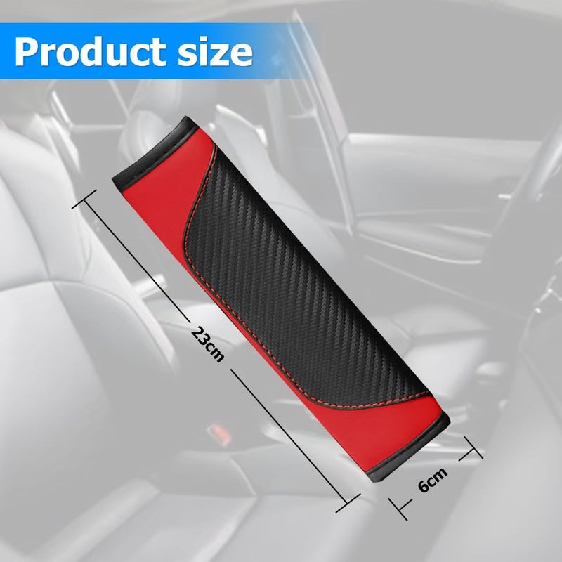 JNNJ 2Pcs Car Seat Belt Pads, Removable Shoulder Protectors for Adults and Children (Red) - Image 3