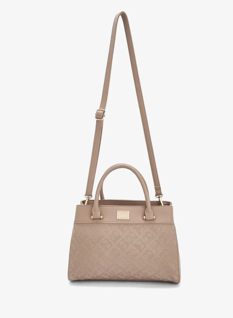 Flora Bella By Shoexpress BEIGE Flora Bella Laser Cut Tote Bag with Detachable Strap for Women | Best Price UAE