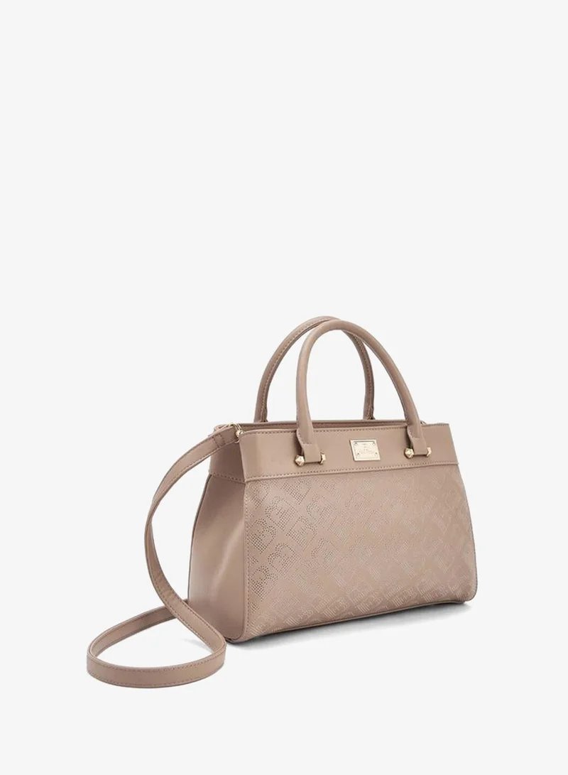Flora Bella By Shoexpress BEIGE Flora Bella Laser Cut Tote Bag with Detachable Strap for Women | Best Price UAE