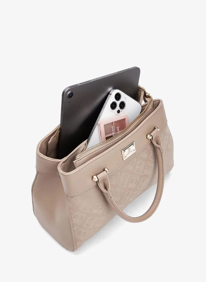 Flora Bella By Shoexpress BEIGE Flora Bella Laser Cut Tote Bag with Detachable Strap for Women | Best Price UAE
