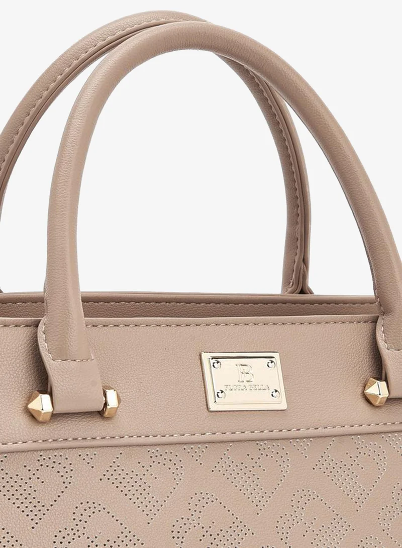 Flora Bella By Shoexpress BEIGE Flora Bella Laser Cut Tote Bag with Detachable Strap for Women | Best Price UAE