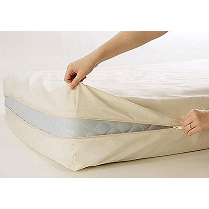 100 COTTON NATURAL FLEETWOOD COTTON MATTRESS COVER TWIN SIZE WITH ZIPPER