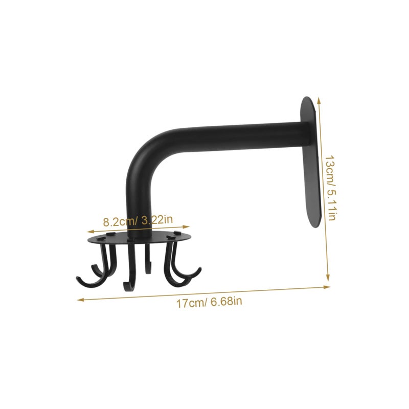 Stainless Steel Wall Hooks Removable 17X8 2CM Black Traceless Door Hanger Kitchen Utensil - Image 3
