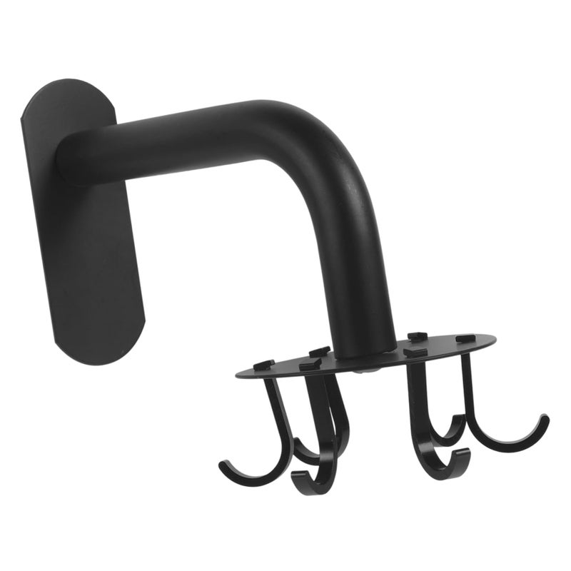 Stainless Steel Wall Hooks Removable 17X8 2CM Black Traceless Door Hanger Kitchen Utensil - Image 2
