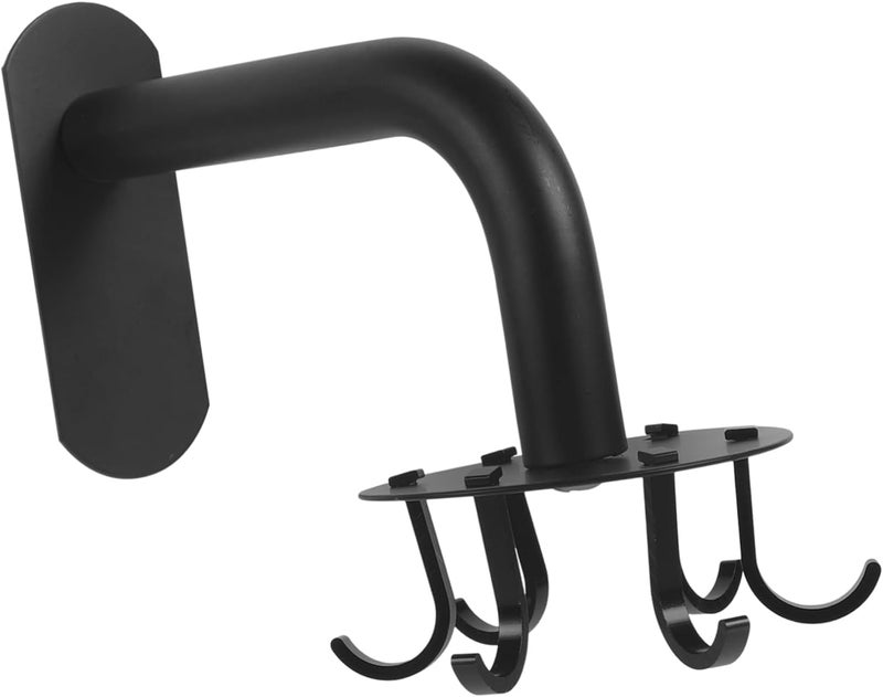 Stainless Steel Wall Hooks Removable 17X8 2CM Black Traceless Door Hanger Kitchen Utensil - Image 1