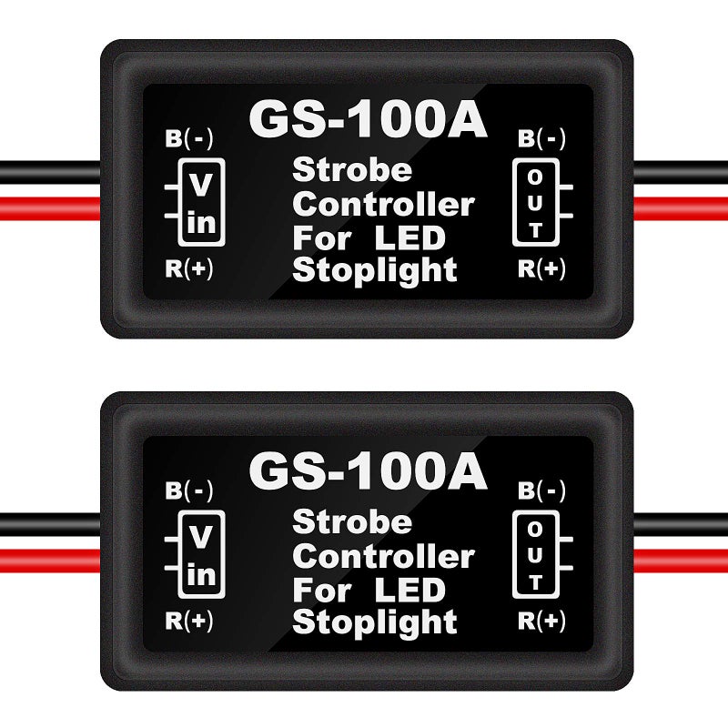 Kinstecks 2PCS LED Flash Strobe Controller Brake Light Flasher Brake Light Strobe Module for Motorcycles Cars Trucks(Only for LEDs) - Image 1