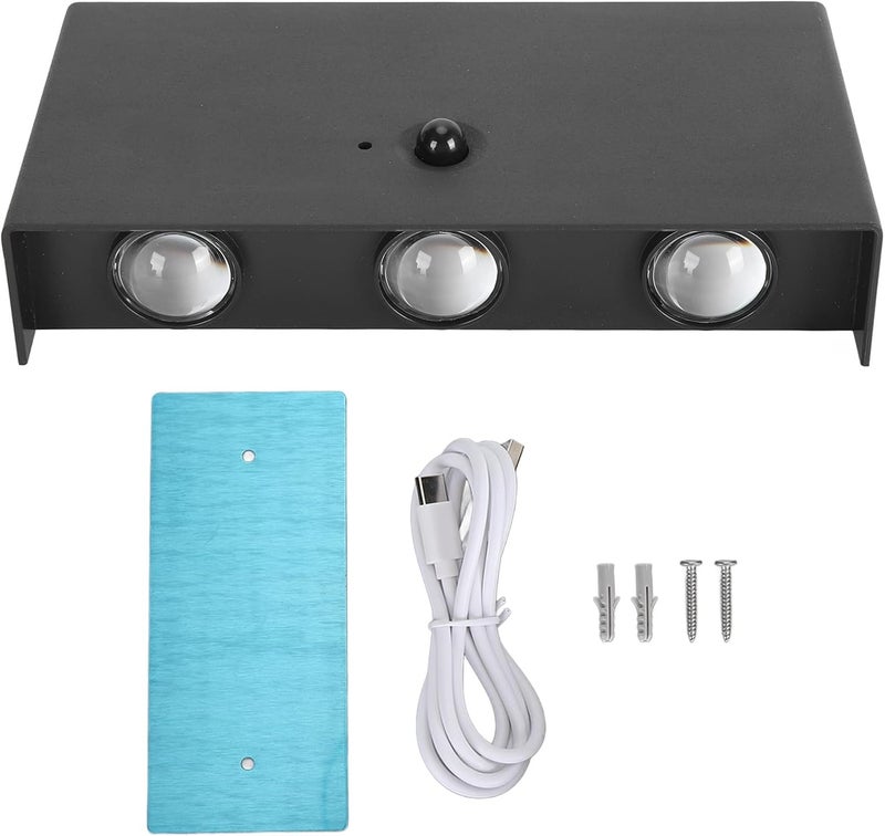 HEEPDD Battery Operated Wall Sconce, LED Wall Light with Touch Switch Rechargeable 5200mAh, 3 Color Temperatures Stepless Dimming, for Bedroom Living Room Decor (Black) - Image 1