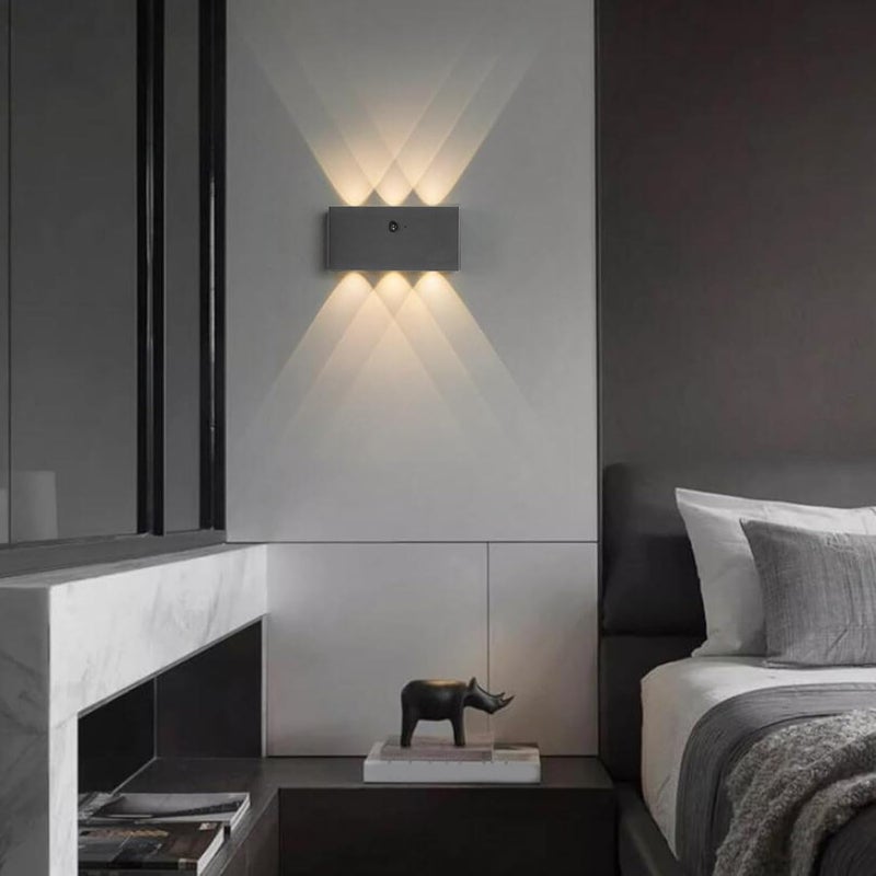 HEEPDD Battery Operated Wall Sconce, LED Wall Light with Touch Switch Rechargeable 5200mAh, 3 Color Temperatures Stepless Dimming, for Bedroom Living Room Decor (Black) - Image 3