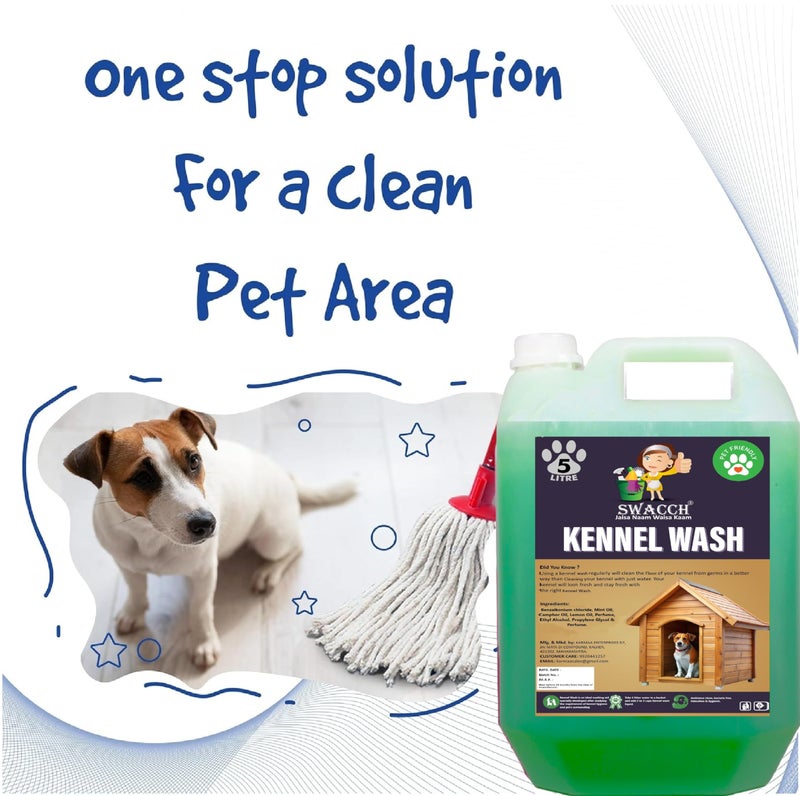 swacch Kennel Wash (5 Litre) Jasmine I Pet Stain & Odour Remover I Pet Floor Cleaner I Pet Area Freshener Liquid I Dog and cat Friendly - Image 4