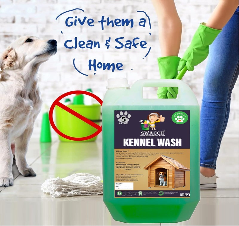 swacch Kennel Wash (5 Litre) Jasmine I Pet Stain & Odour Remover I Pet Floor Cleaner I Pet Area Freshener Liquid I Dog and cat Friendly - Image 2