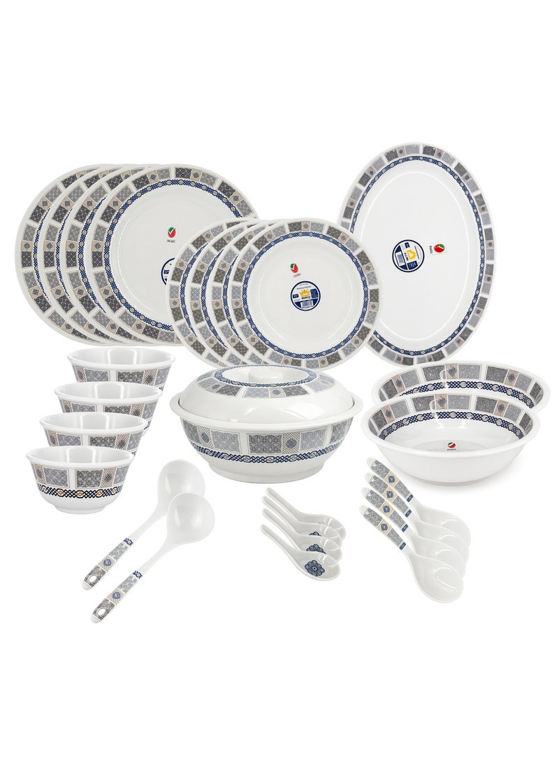 Melrich 26-Piece Melamine Dinner Set | Durable, Food-Grade & Break-Resistant Tableware | Ideal for Breakfast, Lunch & Dinner | Perfect for Home, Parties, Catering, Hotels & Restaurants - Image 1