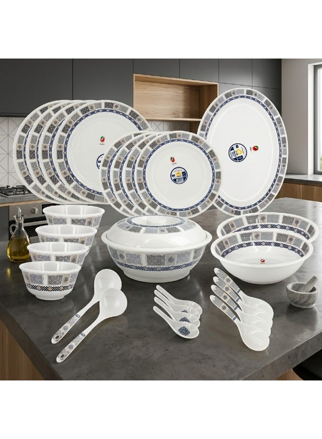 Melrich 26-Piece Melamine Dinner Set | Durable, Food-Grade & Break-Resistant Tableware | Ideal for Breakfast, Lunch & Dinner | Perfect for Home, Parties, Catering, Hotels & Restaurants - Image 2