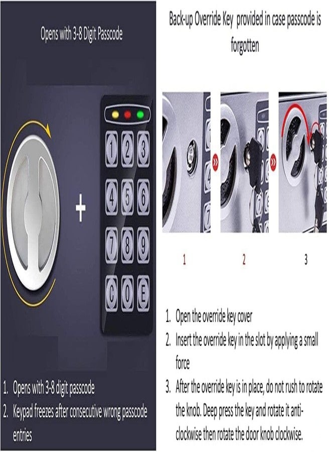 JestNest Small Electronic Safe/Safe Locker/Safe Box/Electronic Safe Lockers for Home and Office Size- (23X17X17) cm Multicolor - Image 4