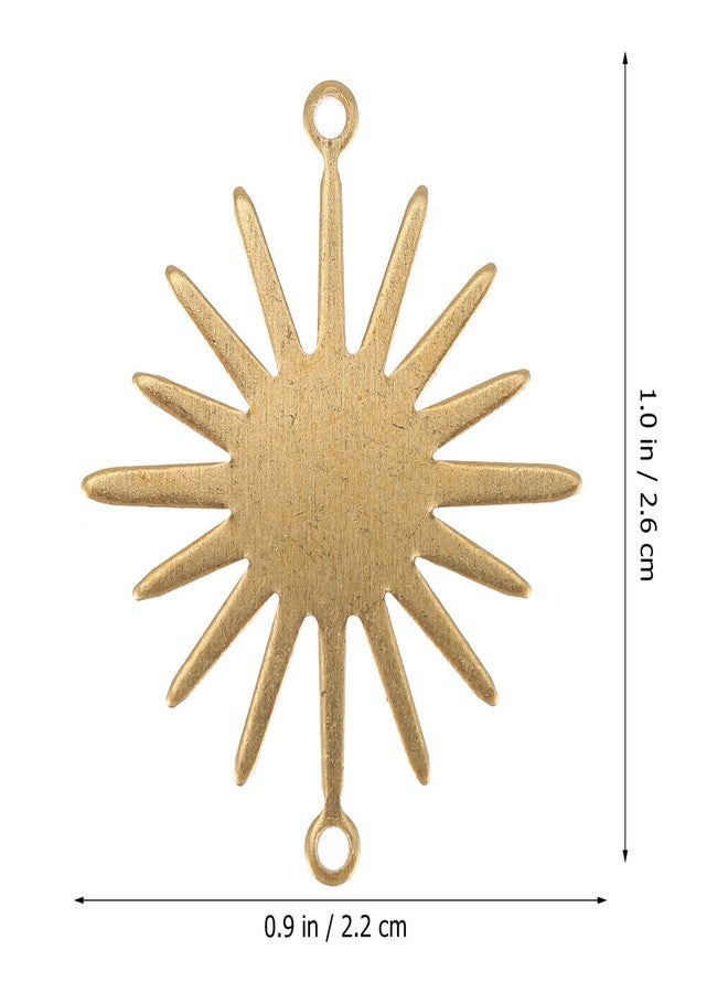OHPHCALL 50pcs Sun Charm Connectors Brass Links Pendants Connector Kit Brass Links Connectors Sun Shaped Charm Connectors, 2.6X2.2cm, Alloy - Image 5