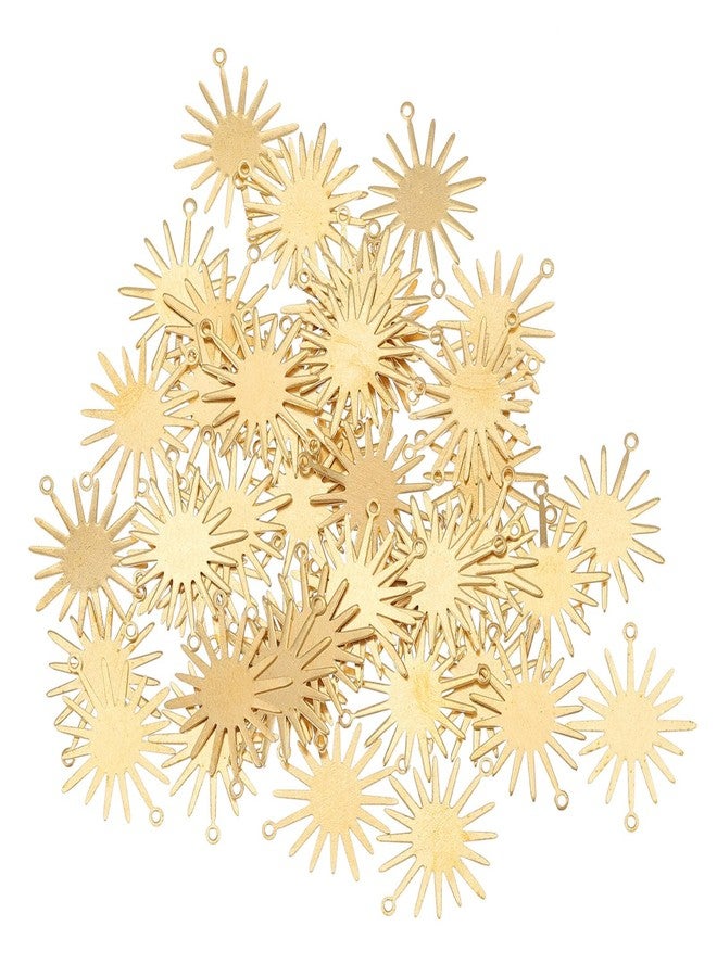 OHPHCALL 50pcs Sun Charm Connectors Brass Links Pendants Connector Kit Brass Links Connectors Sun Shaped Charm Connectors, 2.6X2.2cm, Alloy - Image 1