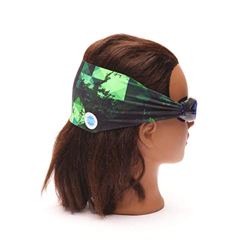 Splash Place KIDS SWIM GOGGLES with Fabric Strap - GREEN FUSION | Fun, Fashionable, Comfortable - Tangle-Free, Swimming Goggles for Kids, Comfy Fabric Strap Goggles - Image 4
