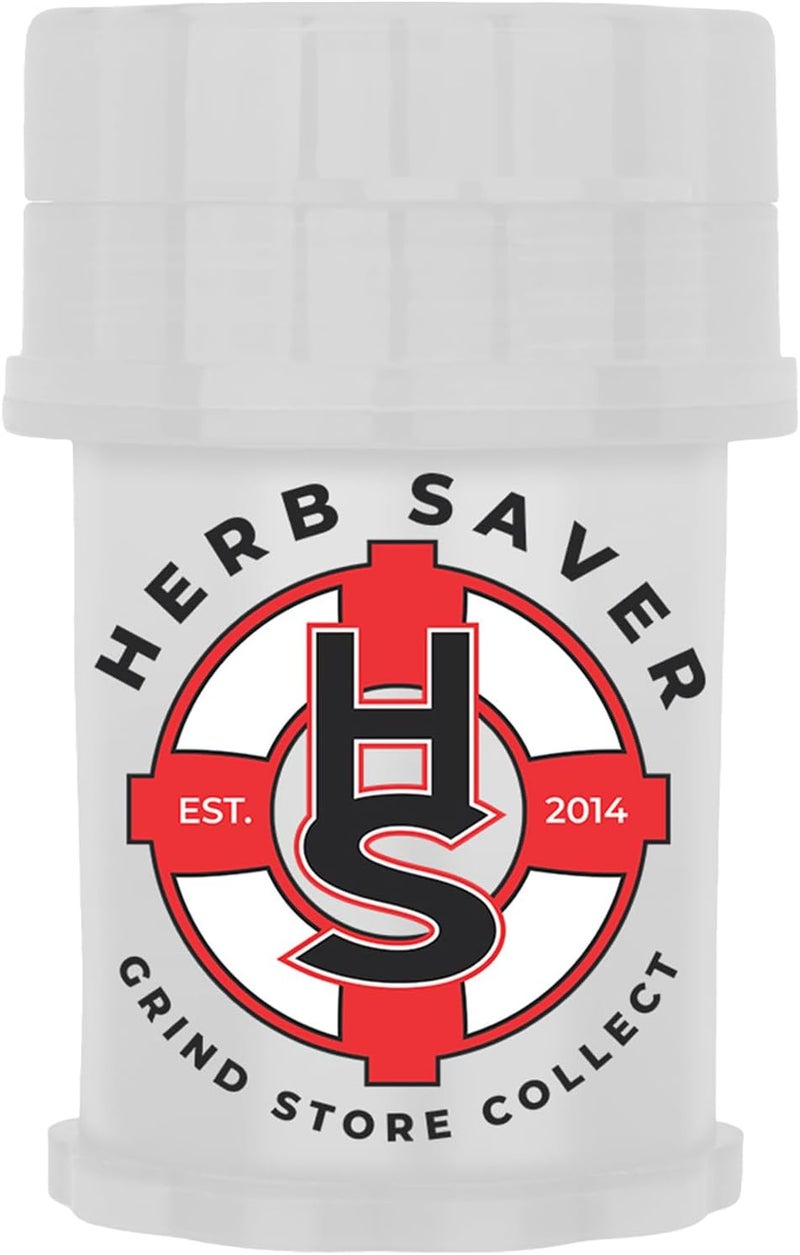 HS Large HerbSaver Grinder- Medical Grade Plastic Grinder with Razor Sharp Teeth, Pocket-Sized, Durable & Portable - Ideal for Grinding Herbs and Spices (Clear) - Image 1