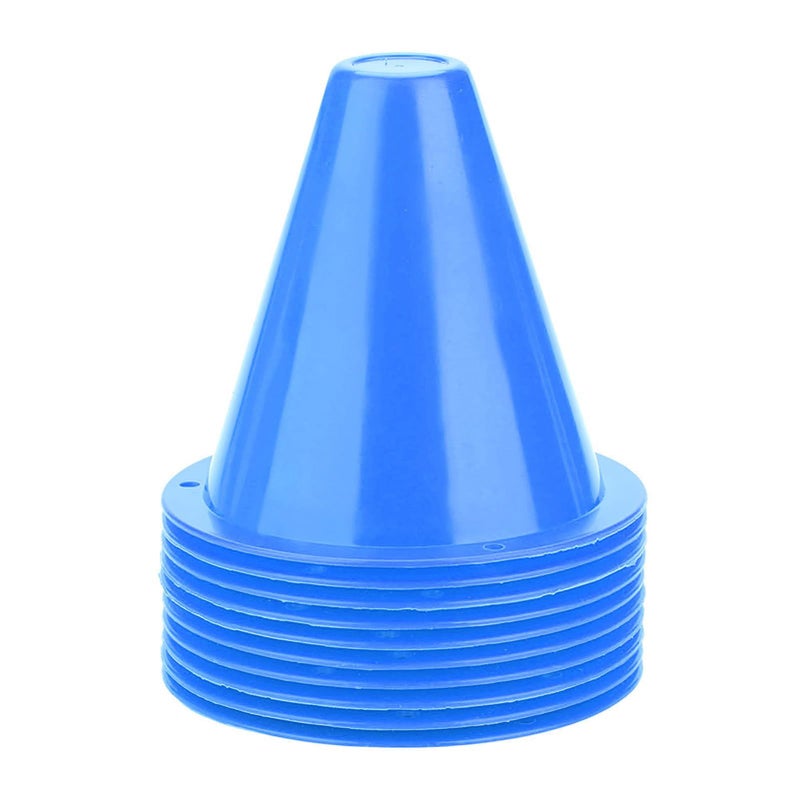10 Pcs Blue Soccer Training Cones Football Markers Practice Discs with Bright Color and Stable Base for Drills Skills - Image 2