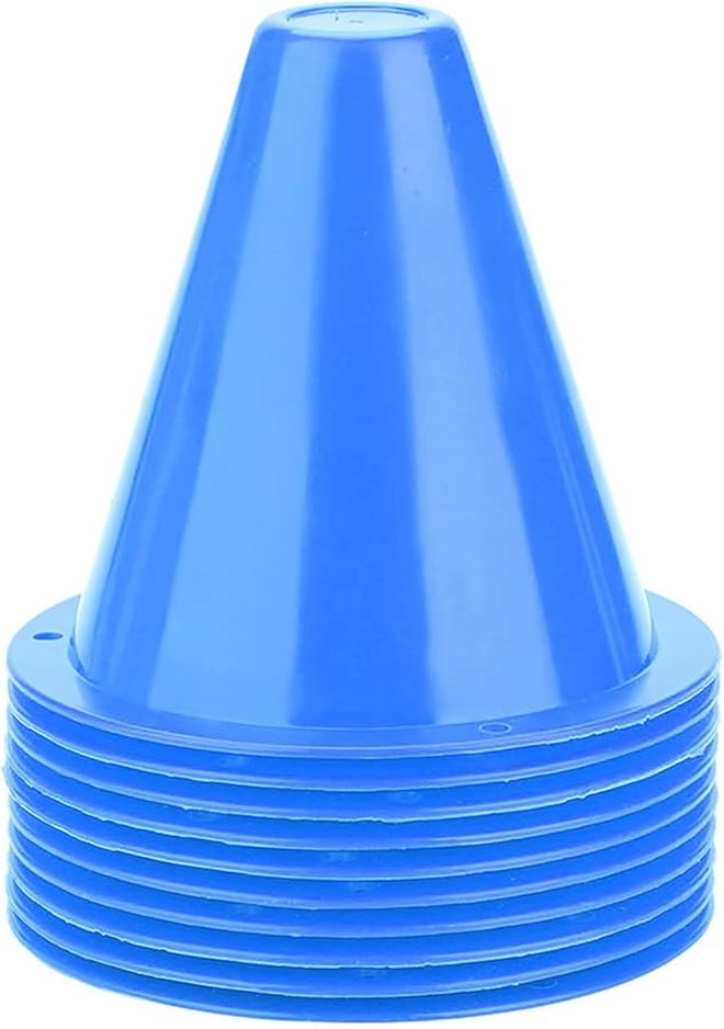 10 Pcs Blue Soccer Training Cones Football Markers Practice Discs with Bright Color and Stable Base for Drills Skills - Image 1