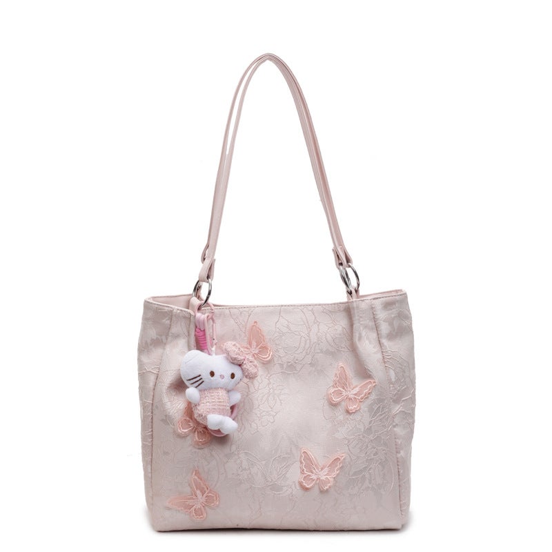 New Chinese Style National Style Tote Bag For Women Large Capacity Bag For College Students To Attend Class Cute Single Shoulder Armpit Bag - Image 1