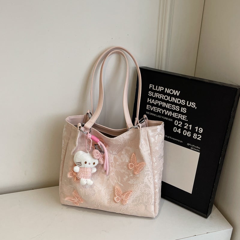 New Chinese Style National Style Tote Bag For Women Large Capacity Bag For College Students To Attend Class Cute Single Shoulder Armpit Bag - Image 3