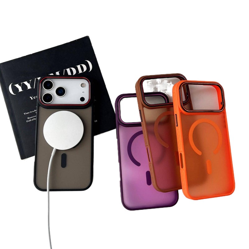 LS TPU MagSafe Case for iPhone 15 / 15 Plus / 15 Pro / 15 Pro Max with Shockproof and Matte Finish plus Shockproof plus Colored Ribbon Frame plus Magnetic in Desert Gold - Image 3