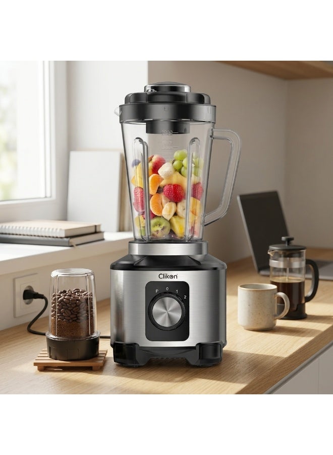 Clikon 6-in-1 Multi-Functional Blender 600W | Versatile Kitchen Appliance | Multi-Purpose Food Preparation | Black & Silver | 2-Year Warranty | CK2695 1.8 L 600 W CK2695 Black and Silver - Image 4
