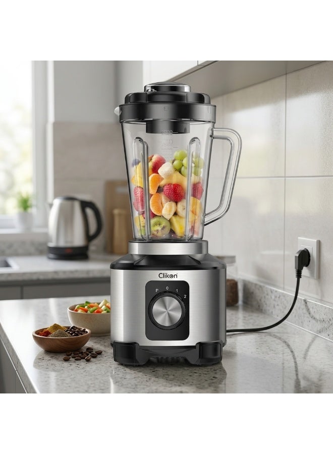 Clikon 6-in-1 Multi-Functional Blender 600W | Versatile Kitchen Appliance | Multi-Purpose Food Preparation | Black & Silver | 2-Year Warranty | CK2695 1.8 L 600 W CK2695 Black and Silver - Image 5
