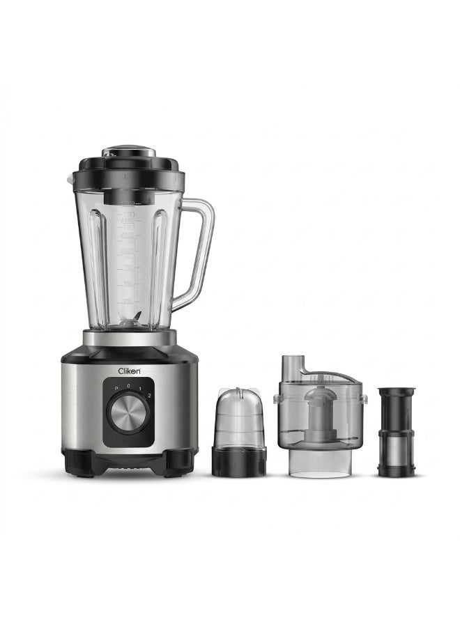 Clikon 6-in-1 Multi-Functional Blender 600W | Versatile Kitchen Appliance | Multi-Purpose Food Preparation | Black & Silver | 2-Year Warranty | CK2695 1.8 L 600 W CK2695 Black and Silver - Image 1