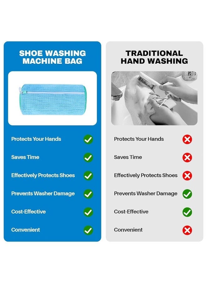 HASTHIP® Shoe Washing Bag for Laundry and Dryer, Reusable Washing Bag for Shoes, Durable Protective Shoe Washing Bag with Zipper, Easy Cleaning Shoe Bag for All Types and Sizes Shoe (Blue) - Image 5