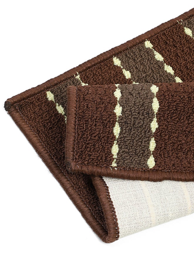 عقد الحالة سجادة باب أمامي مانعة للانزلاق | سجادة غرفة المعيشة لأبواب المدخل (خطوط بنية)، ٣٨ × ٥٨ سم - Image 4