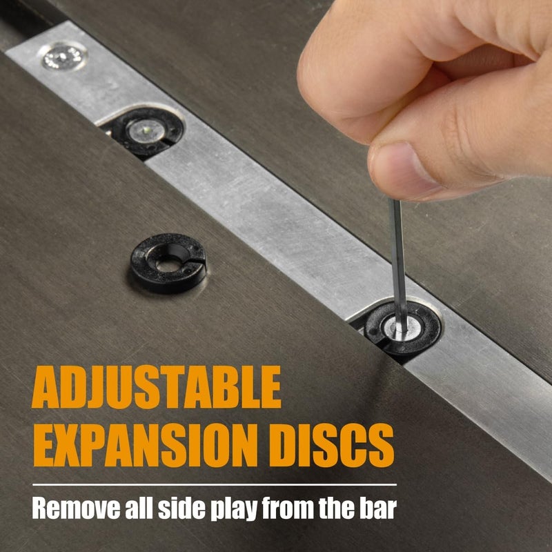 POWERTEC 71767 Precision Miter Gauge for Table Saw, with 11 Preset Angle Stops, Laser Engraved Angular Increments, and Spring-Loaded Indexing Pin - Image 4