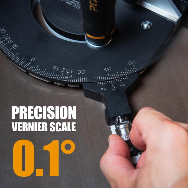 POWERTEC 71767 Precision Miter Gauge for Table Saw, with 11 Preset Angle Stops, Laser Engraved Angular Increments, and Spring-Loaded Indexing Pin - Image 5