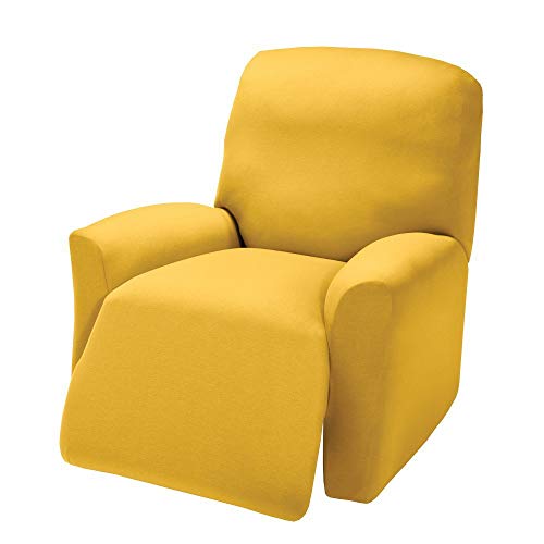 Madison Stretch Jersey Recliner Slipcover, Large, Solid, Yellow (JER-LGRECL-YE) - Image 2