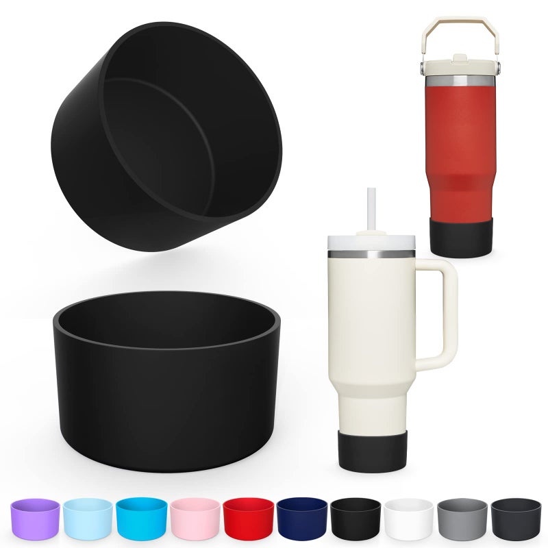 Beonsky 25 Colors Silicone Boot for Stanley 40 oz Quencher  IceFlow 20oz 30oz 2 PCS Protective Tumbler Cup Boot Sleeve Water Bottle Accessories BPAFree AntiSlip Bottom Cover Dishwasher Safe 