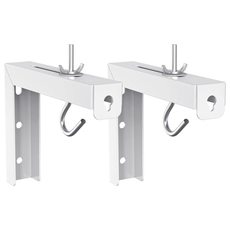 WALI Universal Projector Screen Ceiling Mount, Wall Hanging Mount L-Brackets, 6 inch Adjustable Extension with Hook Kit, Perfect Projector Screen Placement Hold up to 66 lbs (PSM001-W), White - Image 1